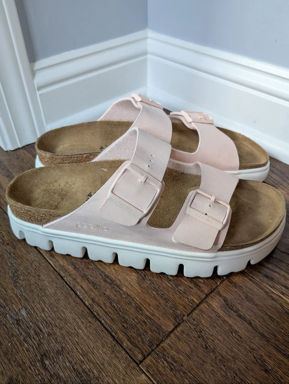 Papillio by Birkenstock Women's Pink Birko-flor Arizona Slide Platform Sandal 41 - Picture 1 of 8